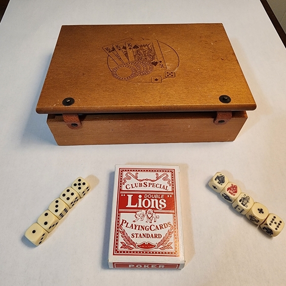 Vintage Double Lions Poker Set. - Picture 6 of 14